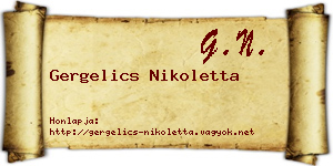 Gergelics Nikoletta névjegykártya